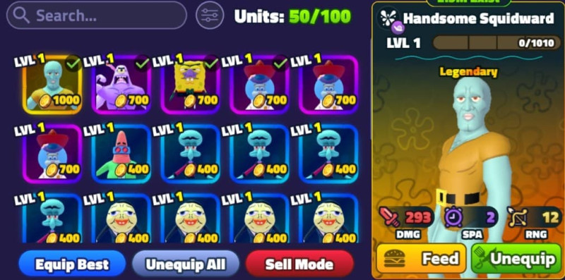 SpongeBob Tower Defense (Roblox) - Unlock All Units